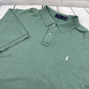 Polo Ralph Lauren Performance Polo Shirt Mens 2XLT Green Classic Fit Preppy Golf